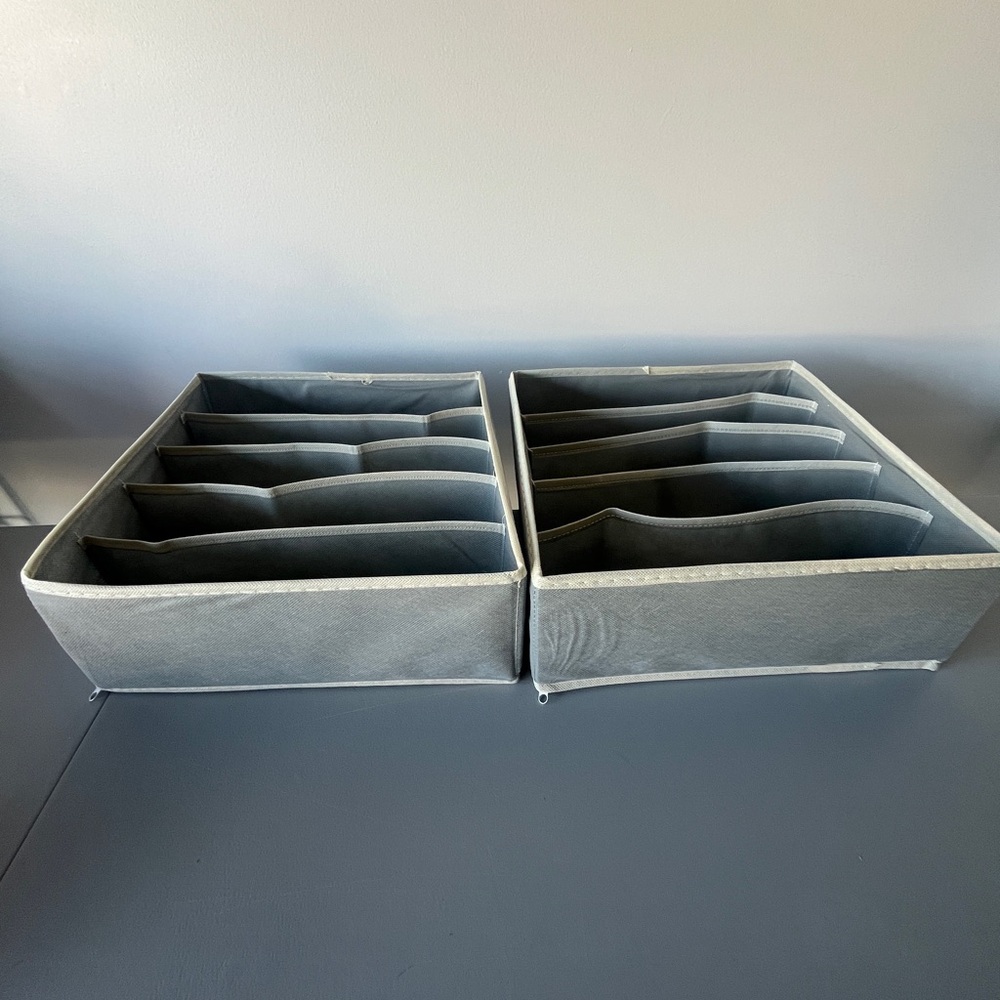 Gray Fabric Drawer Organizer Set